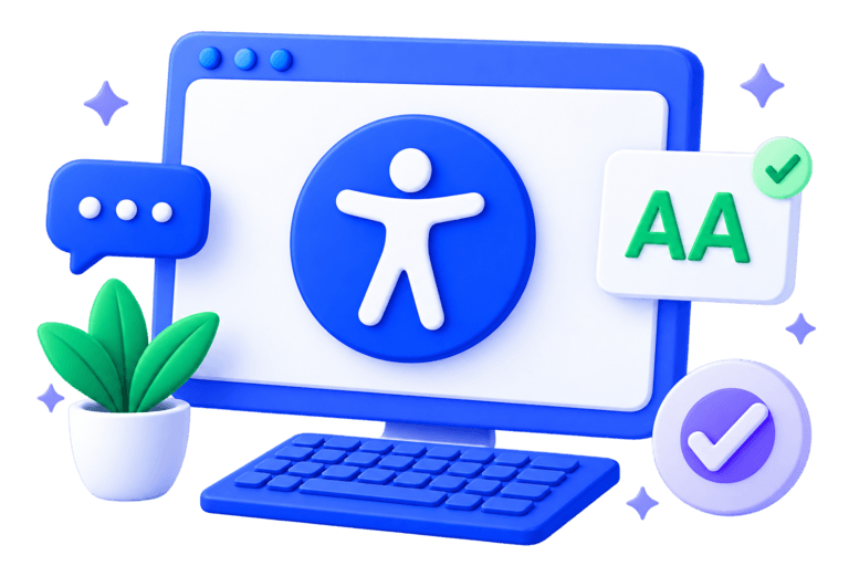 A screen showing the accessibility symbol beside text-size and confirmation controls.